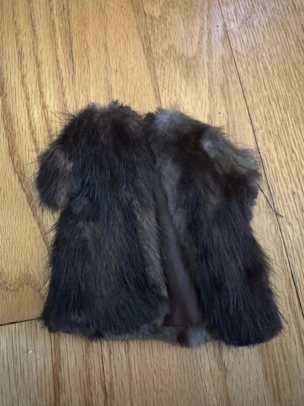 Vintage 1960s Mini Mink Fur Coat. Barbie Doll Size. Lined Excellent Condition